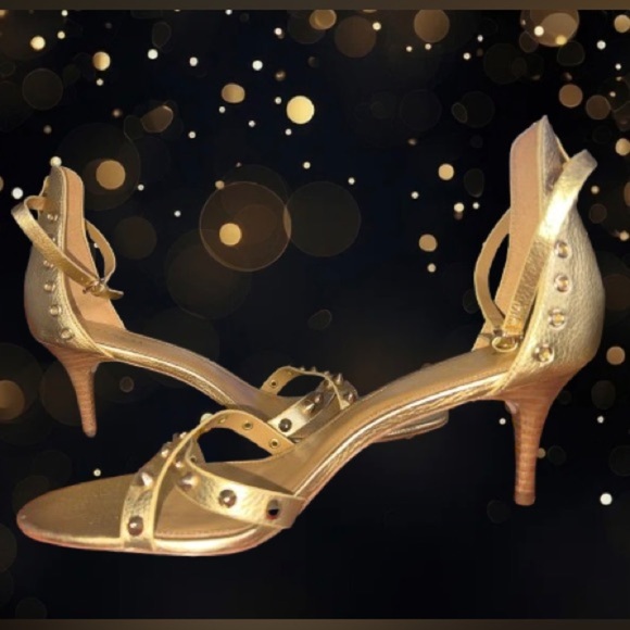 NWOT, Coach “May” Metallic Gold, Polished Pebble leather Shoe/Sandal sz 10 B - Picture 3 of 7